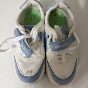 Kids White and Blue Sneakers